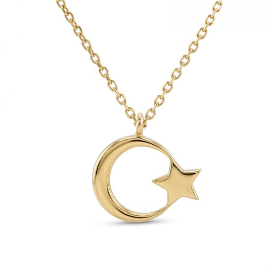 Ay Yıldız Kolye 14 Ayar Altın