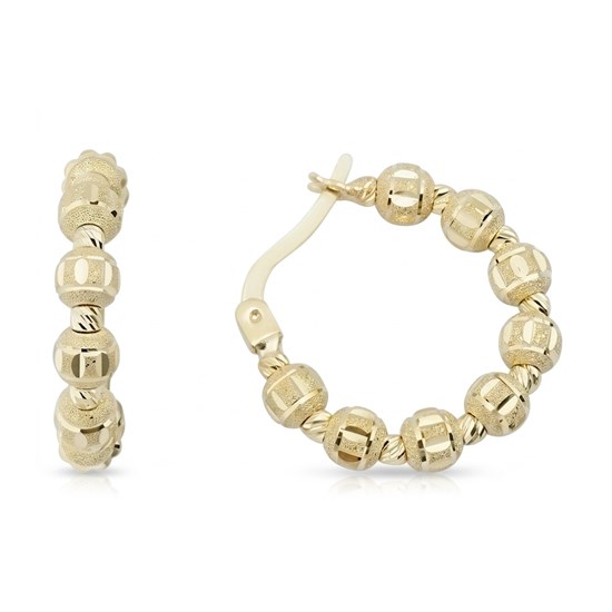 Altın Üç Renk Top Top Küpe