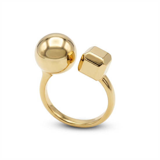 Cetaş Eterna Top ve Küp 14 Ayar Altın Yüzük