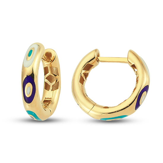 Cetaş Fortuna Nazar Mineli 14 Ayar Altın Küpe