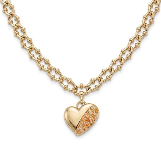 Cetaş Love & Heart Taşlı Kalp 14 Ayar Altın Kolye