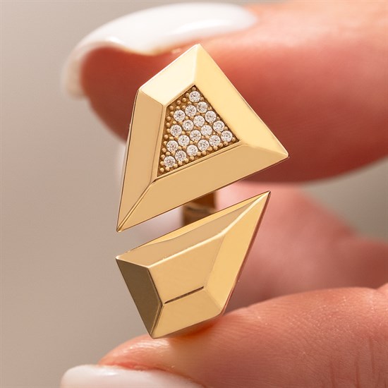 Geometrik Kesim Tasarım 14 Ayar Altın Yüzük