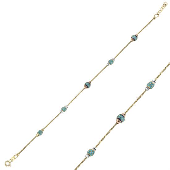 Altın Firuze Taşlı Set