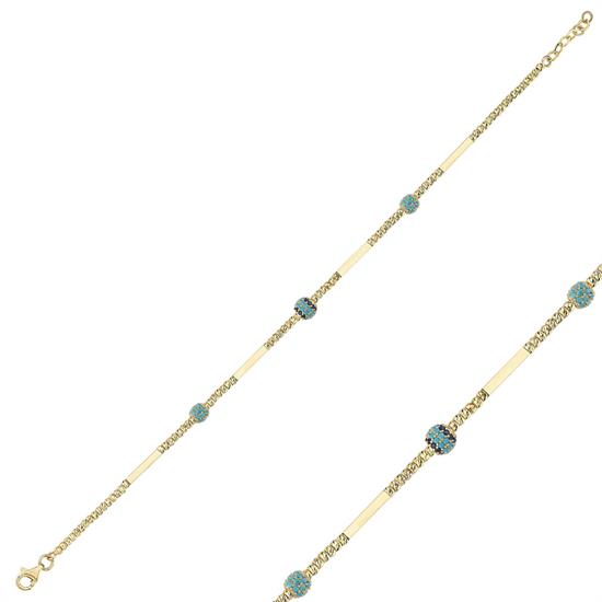 Altın Firuze Taşlı Set