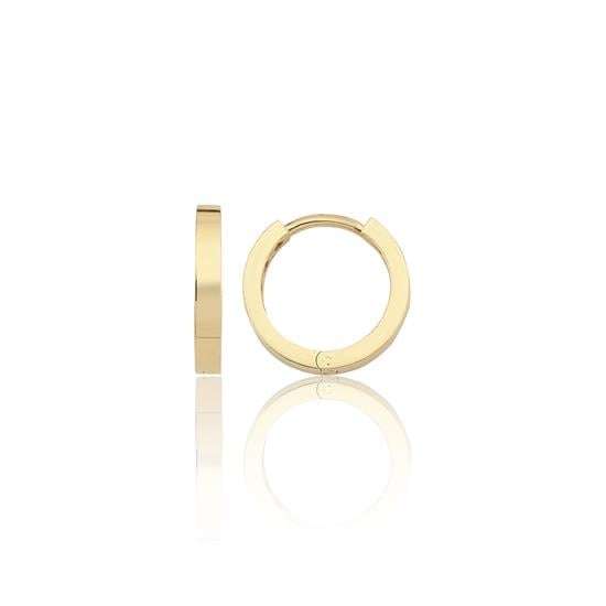 14 Ayar Altın Halka Desenli Küpe