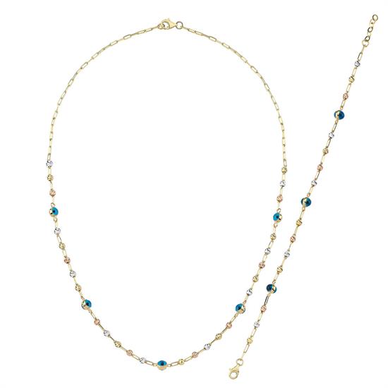 Altın Nazar Boncuklu Set