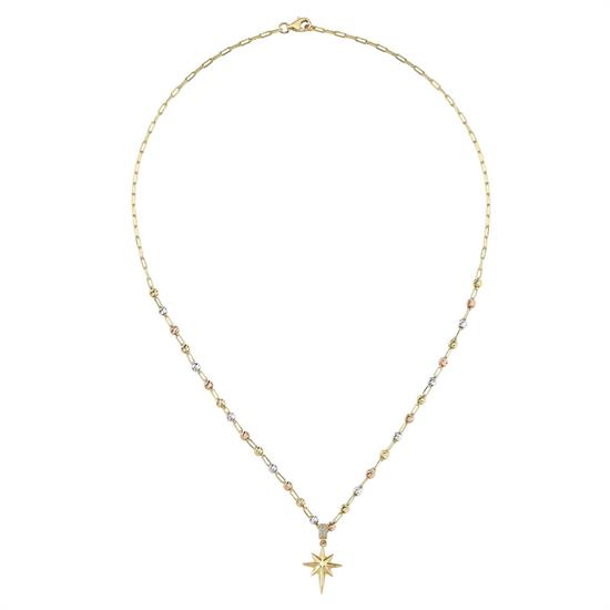 Kuzey Yıldızı Altın Dorikalı 14 Ayar Kolye