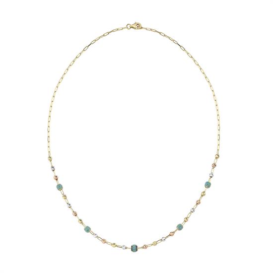 Altın Firuze Taşlı Kolye