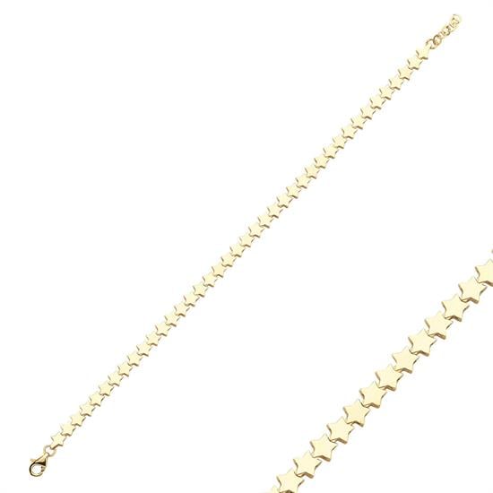 Yıldız Sıralı 14 Ayar Altın Bileklik