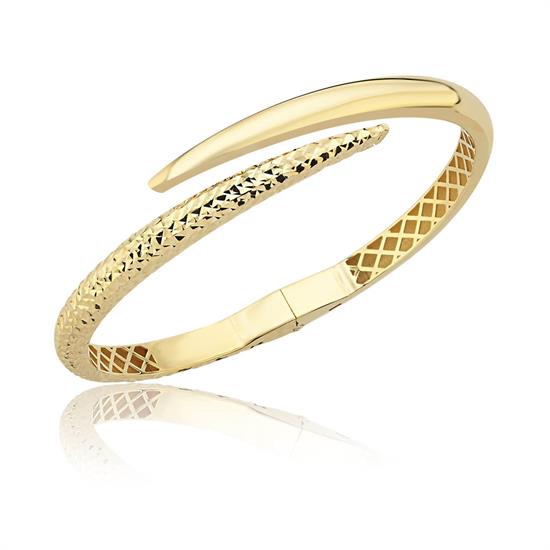 Altın 14 Ayar Sade Kelepçe Bilezik