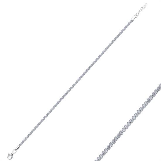 Yuvarlak Taşlı 14 Ayar Altın Bileklik