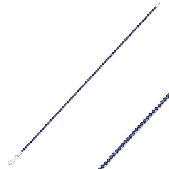 Altın Mavi Taşlı Su Yolu Bileklik 14 Ayar