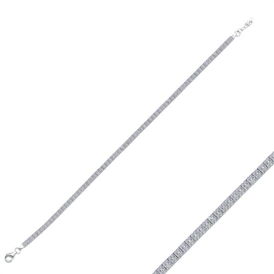 Taşlı Su Yolu 14 Ayar Altın Bileklik