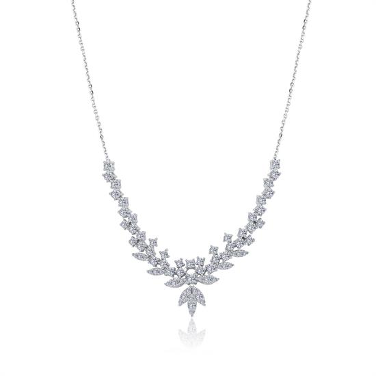 Çiçek Model Suyolu Altın Taşlı 14 Ayar Kolye