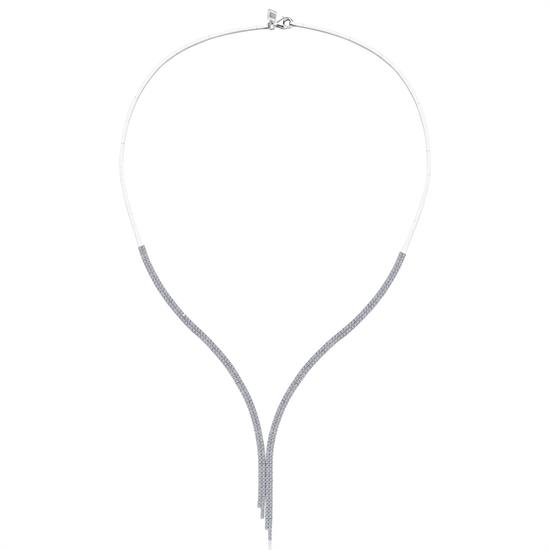 Suyolu Taşlı Altın 14 Ayar Kolye