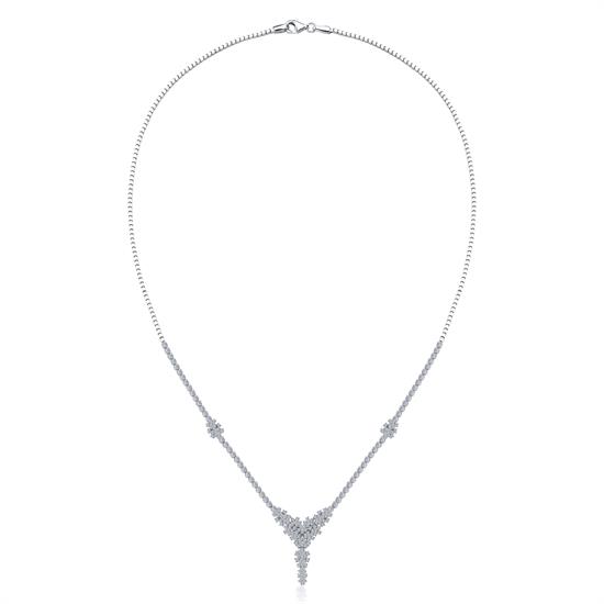 14 Ayar Altın Çiçek Taşlı Kolye