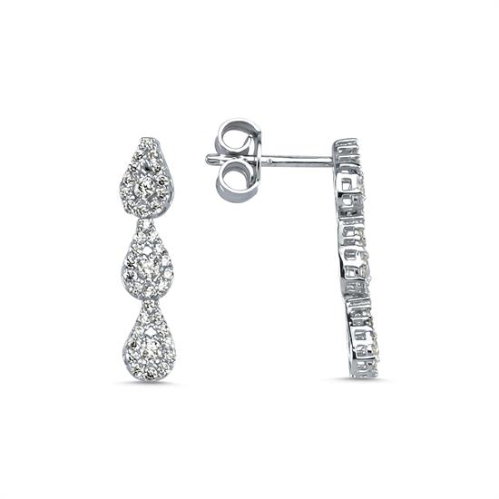 Altın Taşlı Damla Model Küpe