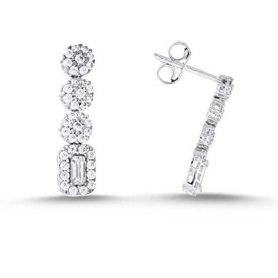 14 Ayar Altın Taşlı Küpe