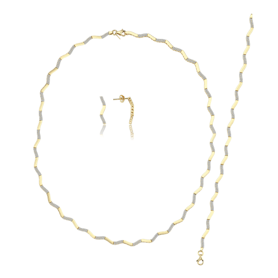 Altın Taşlı Nişan Seti