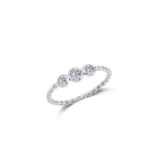 Yuvarlak Altın Taşlı Yüzük 14 Ayar