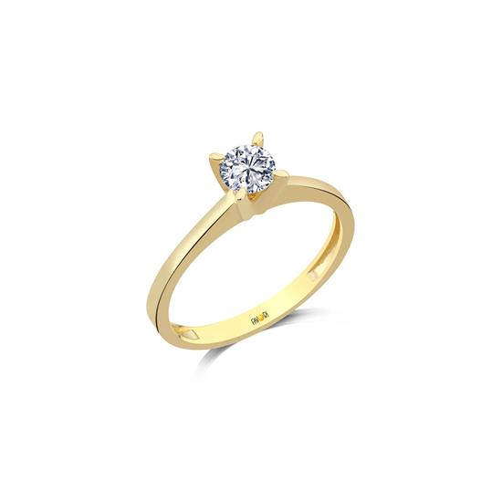 14 Ayar Altın Tektaş Yüzük