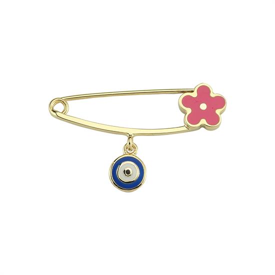 Çiçek Bebek İğnesi 14 Ayar Altın