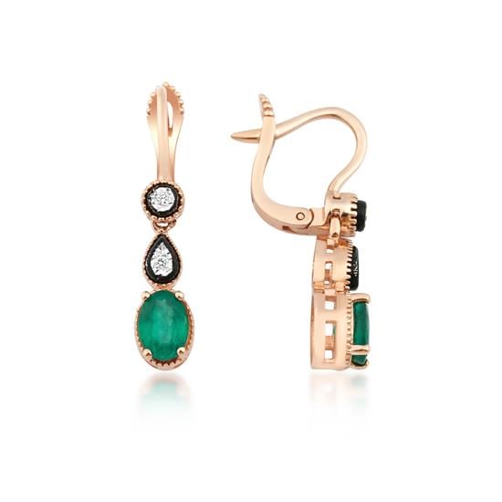 Elmas Renkli Taşlı Küpe