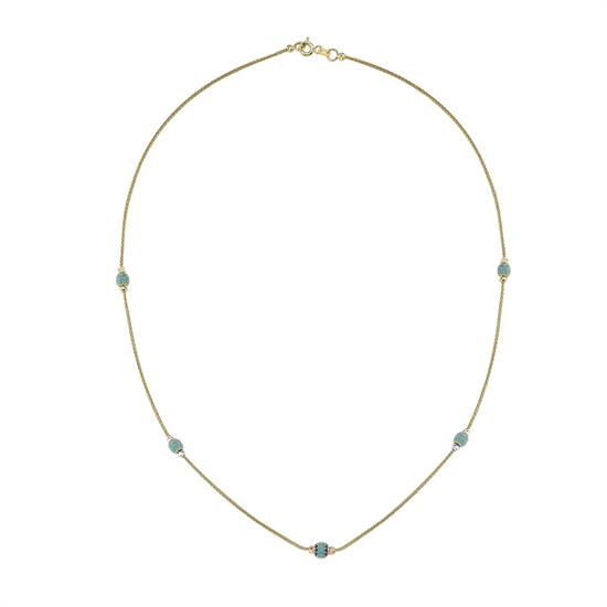 Firuze Taşlı Kolye Altın 14 Ayar