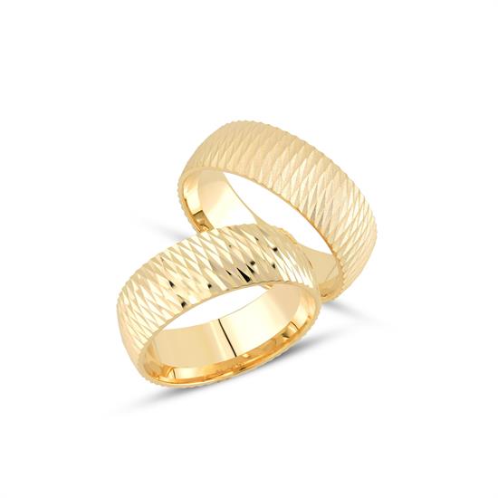 İçi Boş Taşsız Tasarım Çift Alyans