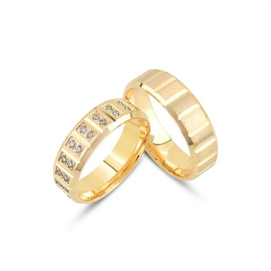 İçi Boş Özel Tasarım Modern Çift Alyans