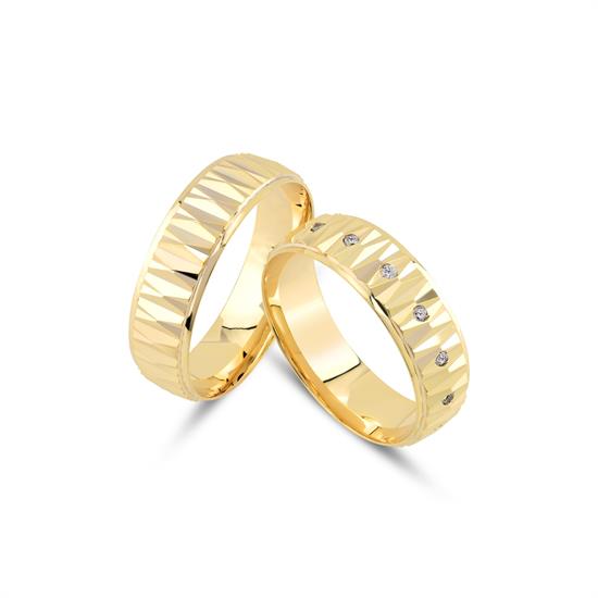 14 Ayar Altın İçi Boş Çift Alyans