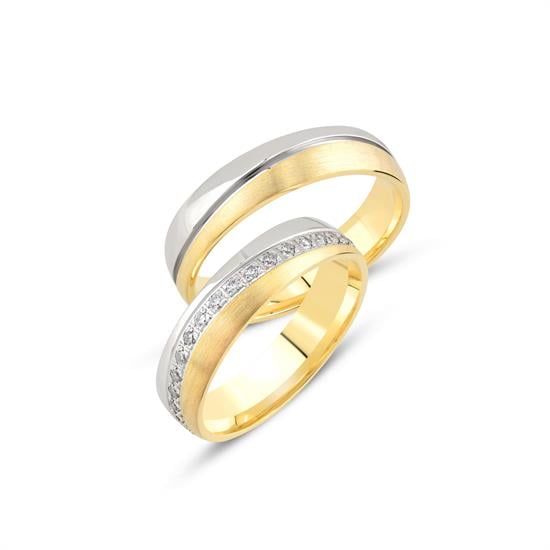 Özel Tasarım İçi Boş Altın Çift Alyans