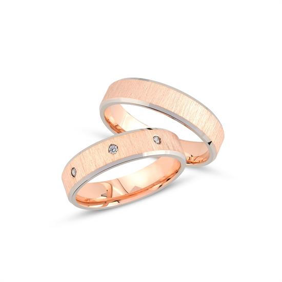 14 Ayar Rose Altın İçi Boş Çift Çift Alyans