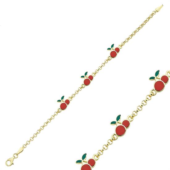 Kiraz Çocuk Bileklik 14 Ayar Altın