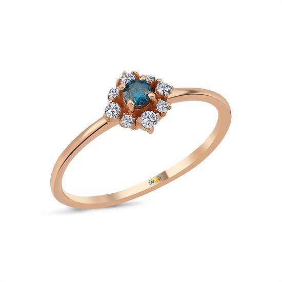 Mavi Pırlanta Yüzük