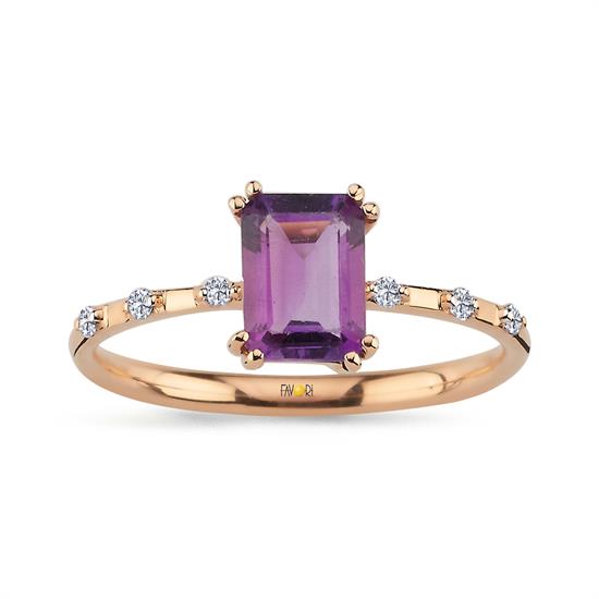 Pırlanta Ametist Yüzük