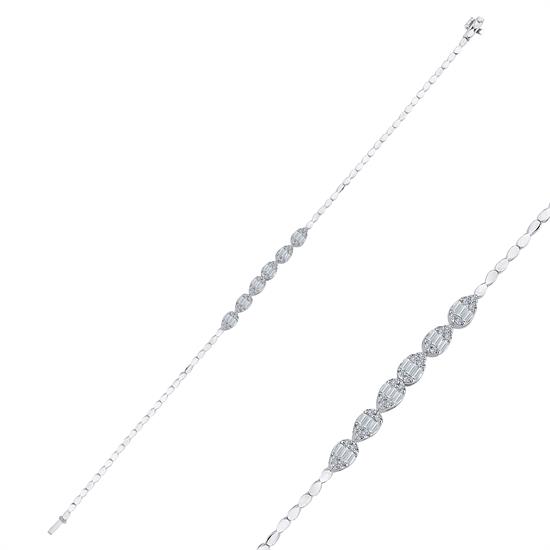 Pırlanta Baget Bileklik 14 Ayar Altın