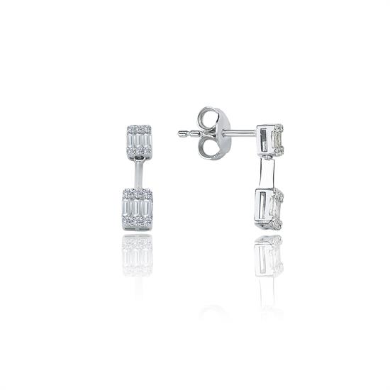 Pırlanta Baget Taşlı Küpe 0.50 Ct