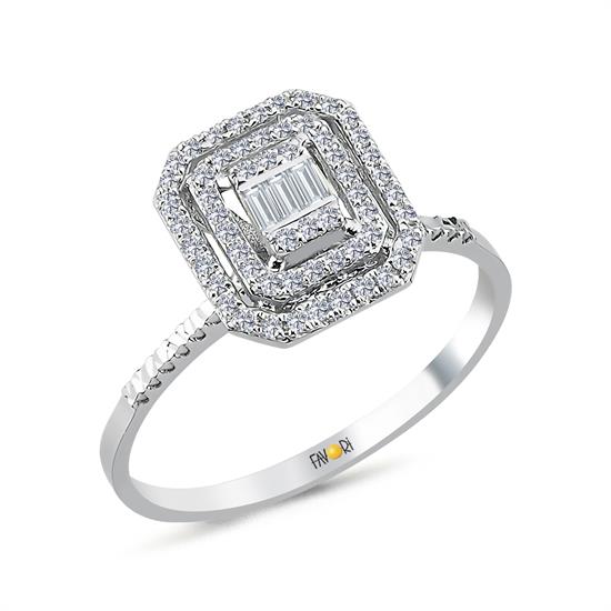 Pırlanta Baget Yüzük 0.18 Ct
