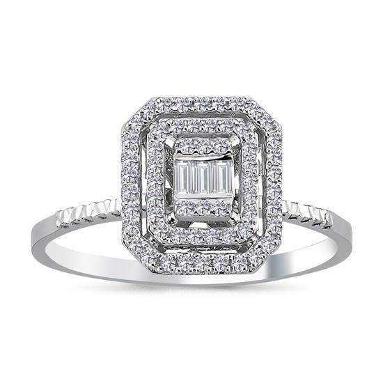 Pırlanta Baget Yüzük 0.22 Ct