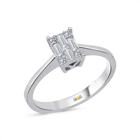 Pırlanta Baget Yüzük 0.25 Ct