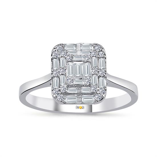 Pırlanta Baget Yüzük 0.35 Ct