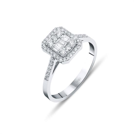 Pırlanta Baget Yüzük 0.41 Ct