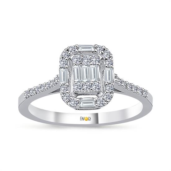 Pırlanta Baget Yüzük 0.42 Ct