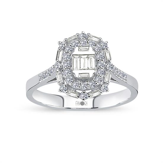 Pırlanta Baget Yüzük 0.42 Ct