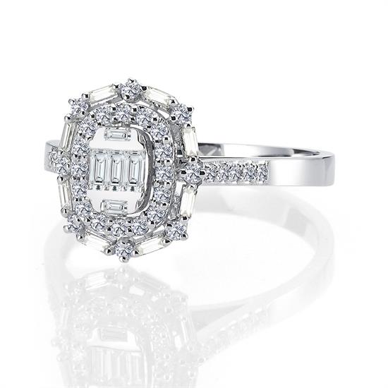 Pırlanta Baget Yüzük 0.42 Ct