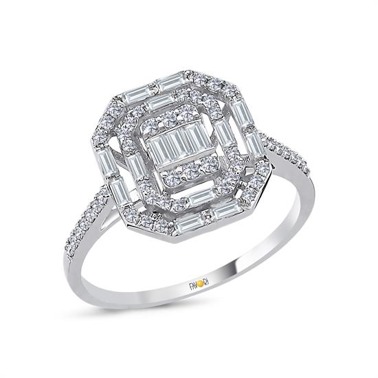 Pırlanta Baget Yüzük 0.50 Ct