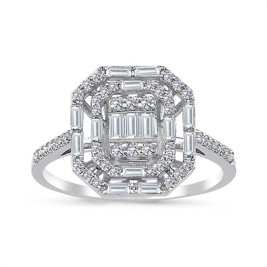 Pırlanta Baget Yüzük 0.50 Ct