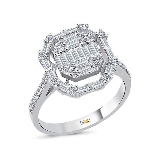 Pırlanta Baget Yüzük 0.71 Ct