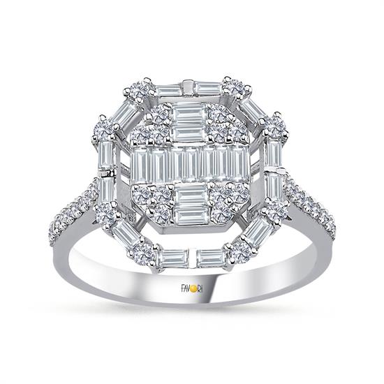 Pırlanta Baget Yüzük 0.71 Ct